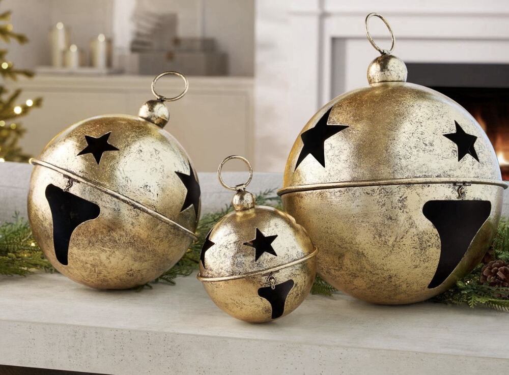 Member's Mark Jingle Bell DΓ©cor, Gold Set of 3 Viral